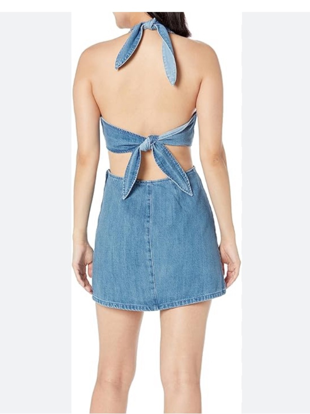 Show Me Your MuMu Denim Oslo O ring dress - Backless Halter Mini Dress - Picture 5 of 5